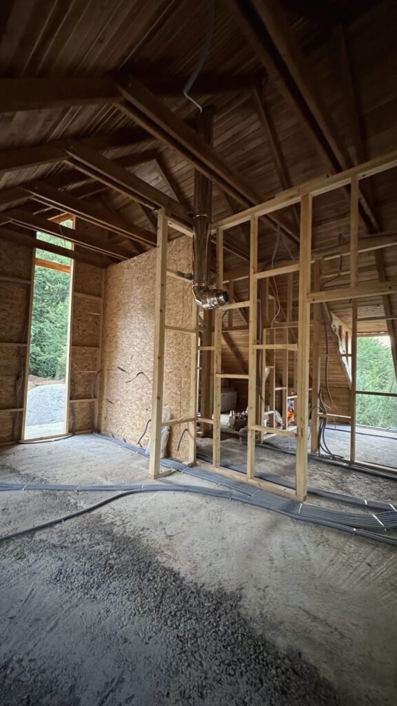 Ентериер со оџак и високи прозорци – A-frame Лазарополе